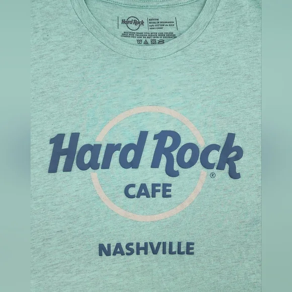 Hard Rock Cafe Nashville Tennessee Green T-Shirt Women's Size Medium - Picture 2 of 6